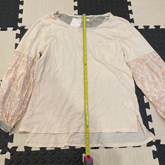 We The Free by Free People Balloon Paisley Design Sleeve Top T Shirt Boho NWT - Picture 7 of 10